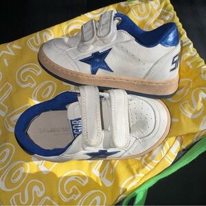 Golden Goose Kids White Sneakers with Blue Star